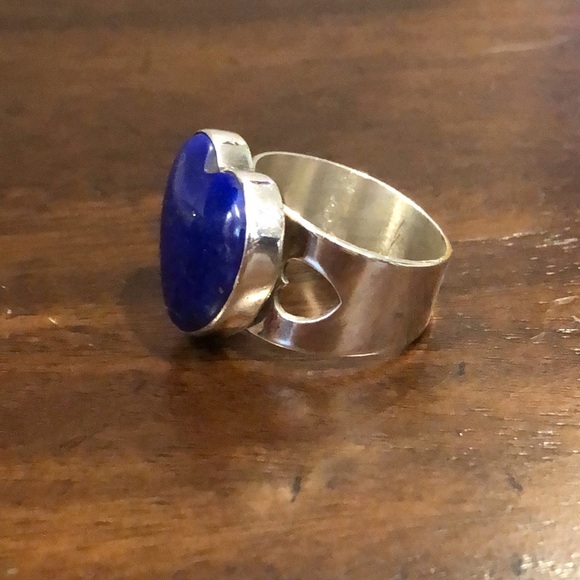 JAY KING DTR Lapis Lazuli Heart Shaped Sterling Silver Cabochon Ring Sz 8-3/4 - Picture 12 of 13